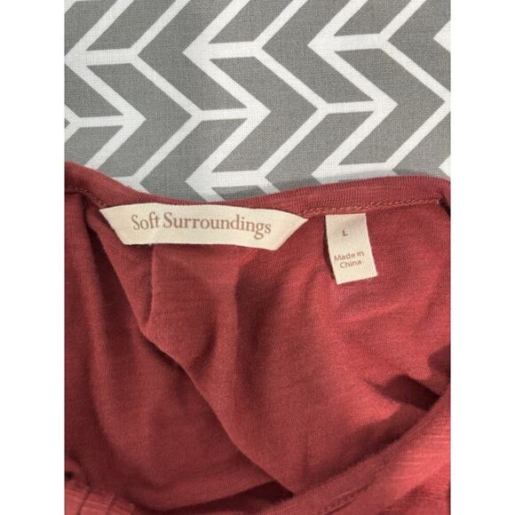 Soft Surroundings Women's Tank Tunic L Terracotta High Low Basic Normcore Lounge - Picture 4 of 9